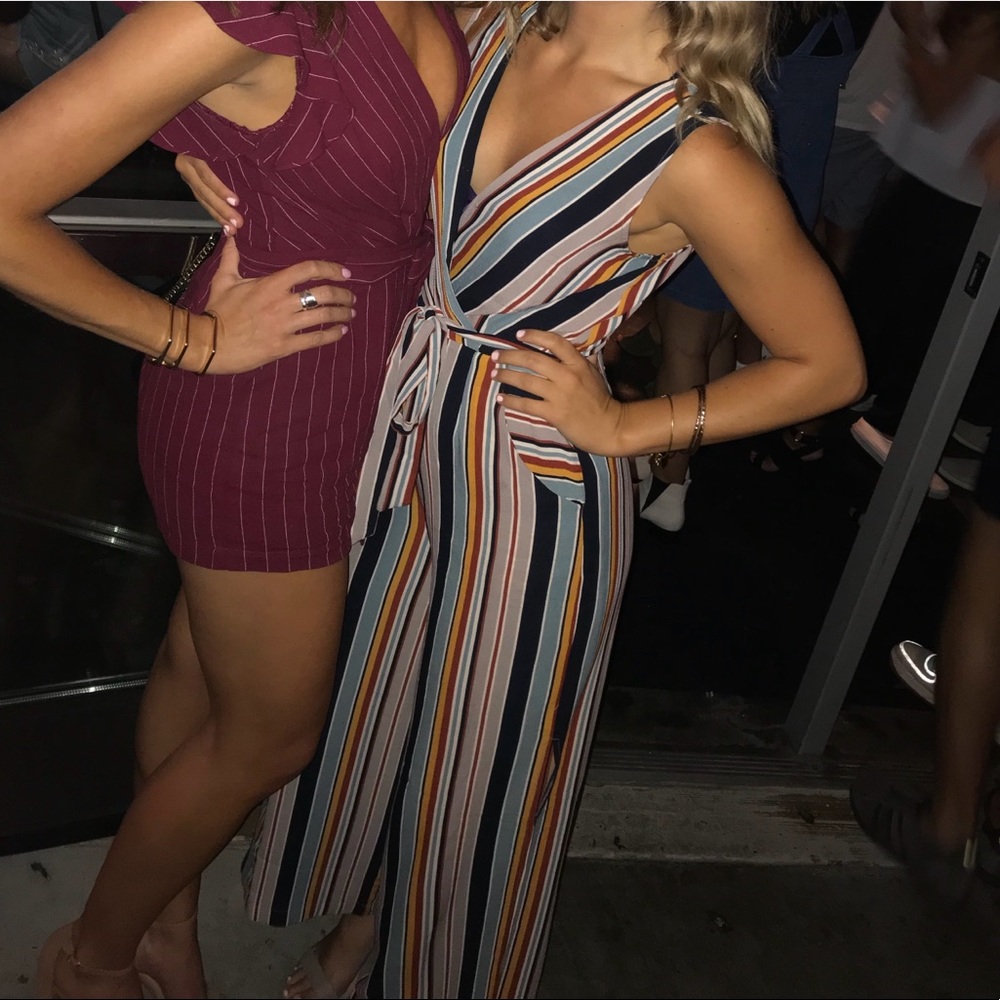 Multi-Colored Stripped Jumpsuit